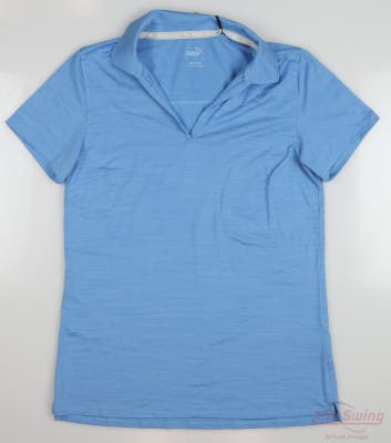 New Womens Puma Cloudspun Coast Polo Small S Blue MSRP $70