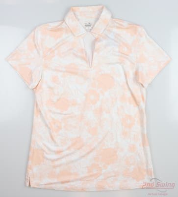 New Womens Puma Cloudspun Lilipad Polo Small S Orange MSRP $70