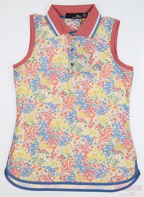New W/ Logo Womens Ralph Lauren RLX Sleeveless Golf Polo X-Small XS Multi MSRP $90