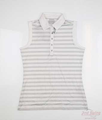 New Womens Dunning Sleeveless Polo X-Small XS White MSRP $70